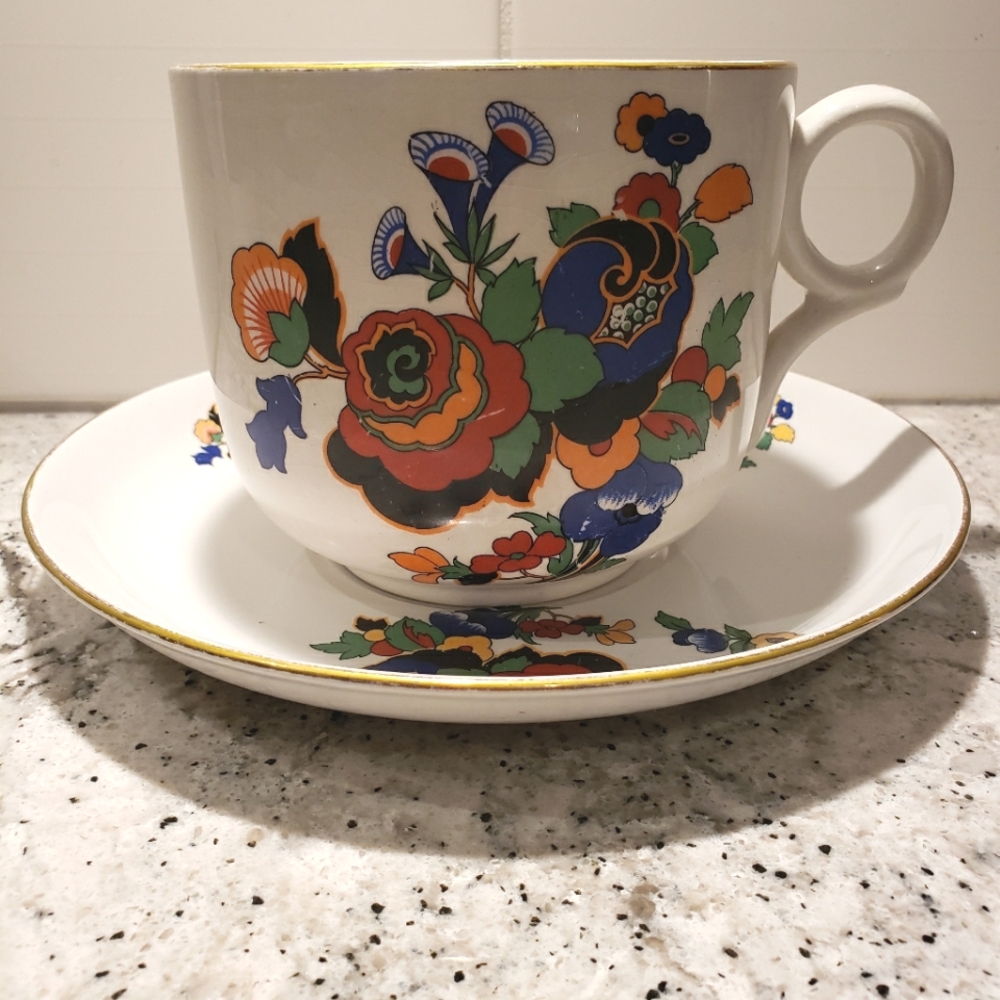 Antique Grimwades Of England 4cup Cup And Saucer.